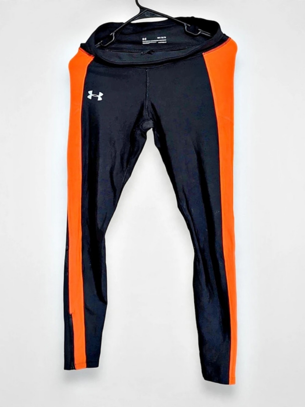 Women's Under Armour HeatGear Compression Leggings in Black & Orange Medium